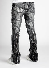 Silver Metallic Stacked Denim