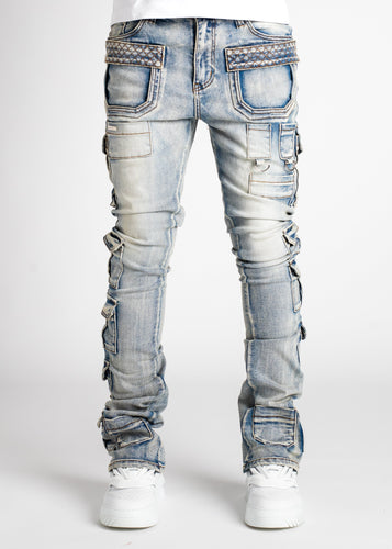 Powder Blue Tactical Stacked Denim