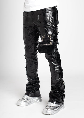 Obsidian Black Tactical Leather Pant