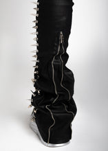 Obsidian Black Waxed Spikes Denim