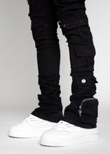 Obsidian Black Stacked Cargo Pant