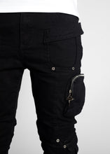 Obsidian Black Stacked Cargo Pant