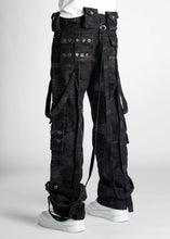 Obsidian Black Distressed Raver Premium Denim