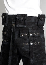 Obsidian Black Distressed Raver Premium Denim