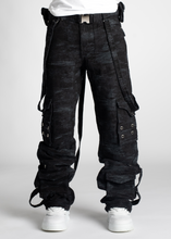 Obsidian Black Distressed Raver Premium Denim