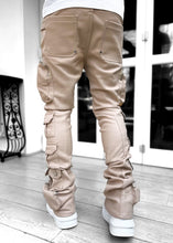 Sand Brown Cargo Leather Pant