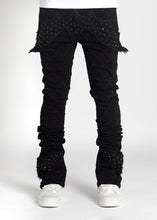 Obsidian Black Embellished Megabat Denim