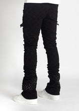 Obsidian Black Embellished Megabat Denim