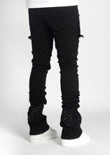 Obsidian Black Embellished Megabat Denim