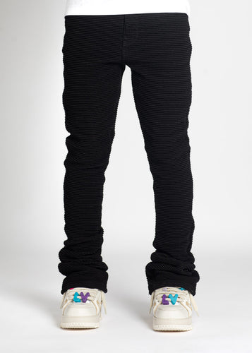 Obsidian Black Stacked Denim