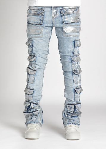 Steel Blue Tactical Stacked Denim