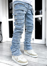 Steel Blue Stacked Paisley Denim