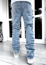 Steel Blue Stacked Paisley Denim