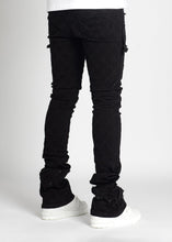 Obsidian Black Megabat Stacked Denim