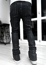 Obsidian Black Pinstripe Waxed Denim V2