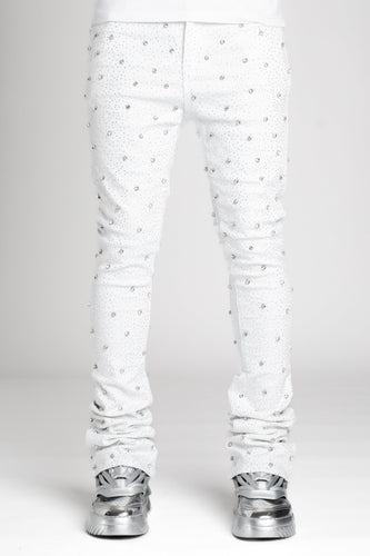 Ghost White Embellished Denim