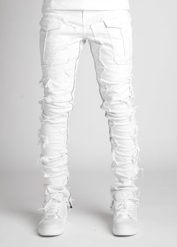 Ghost White  Stacked Denim